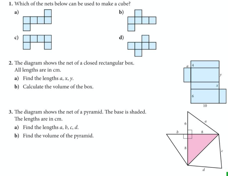 Advanced Nets Questions Math KS4. Geometry. Nets – Maths with David