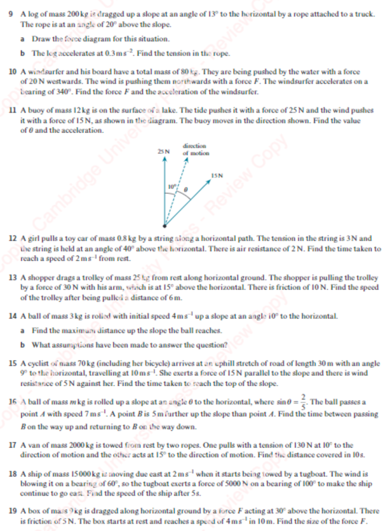 9709. Mechanics 1. 2D Dynamics (Resolving Forces) – Maths with David