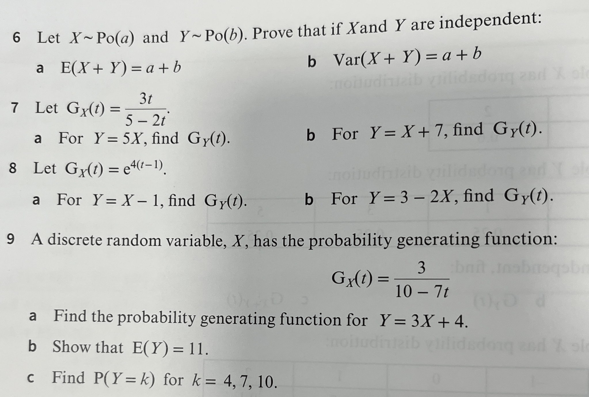 9231. Statistics. Probability Generating Functions – Maths with David