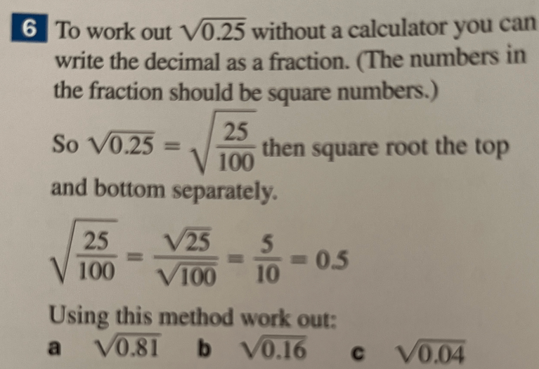 Year 7. Squares and Roots – Maths with David