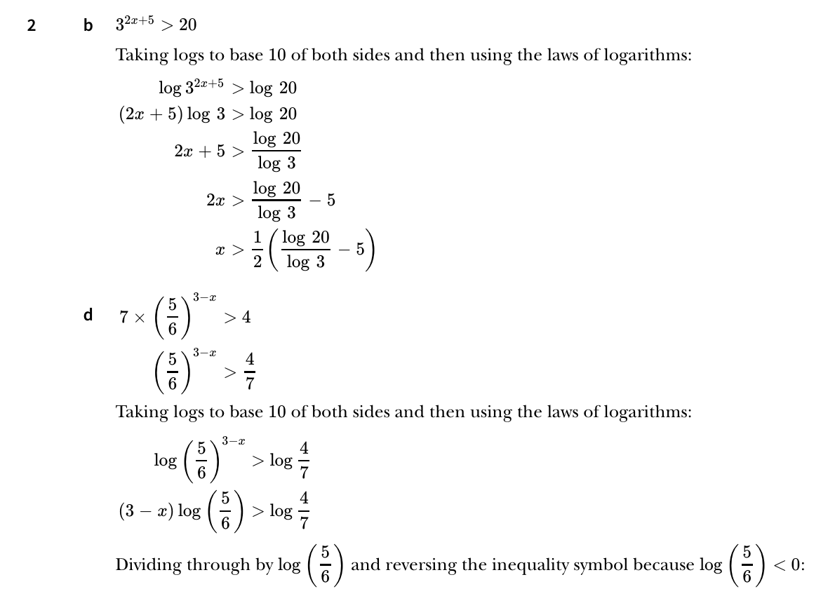 9709. P3. Logarithms. Exercise 6 Solutions – Maths with David