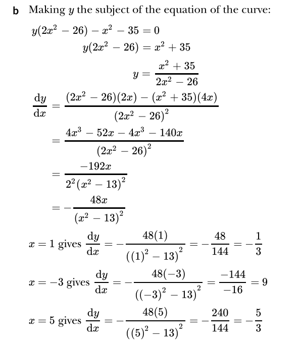9709 P3 Differentiation Exercise 2 Worked Solutions Maths With David